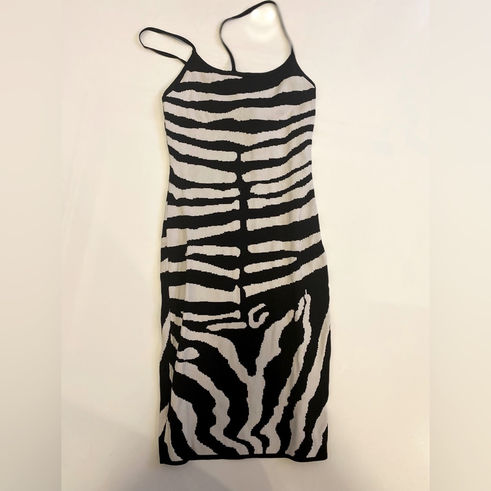 Zebra striped bodycon dress Size S
